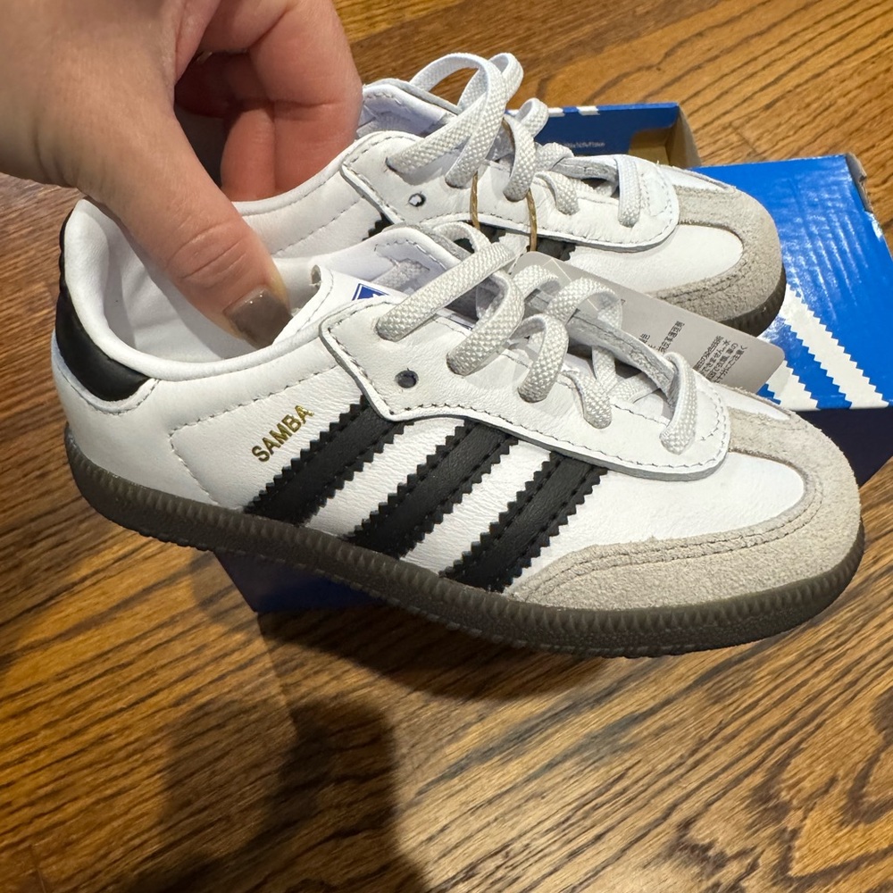 Adidas Samba Kids Sneakers - White, Black, and Gray